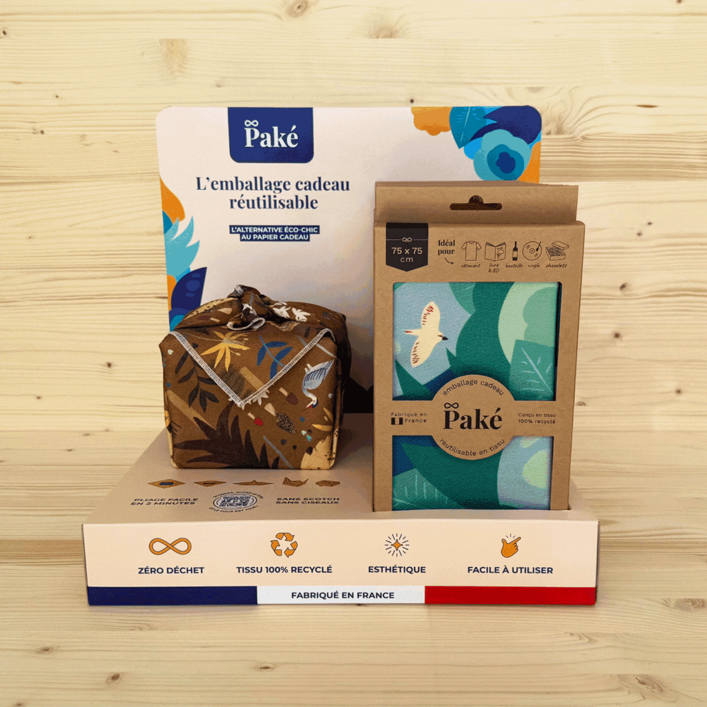 Pack Découverte 60 emballages cadeaux réutilisables - 6 motifs et 3 tailles