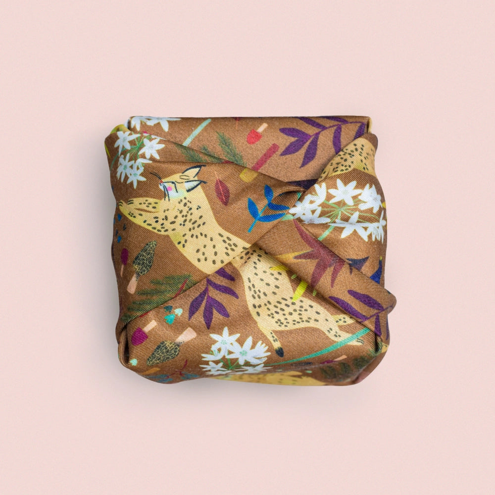 Furoshiki Lynx 50 x 50 cm - Collab avec Laura Lhuillier (édition limitée)
