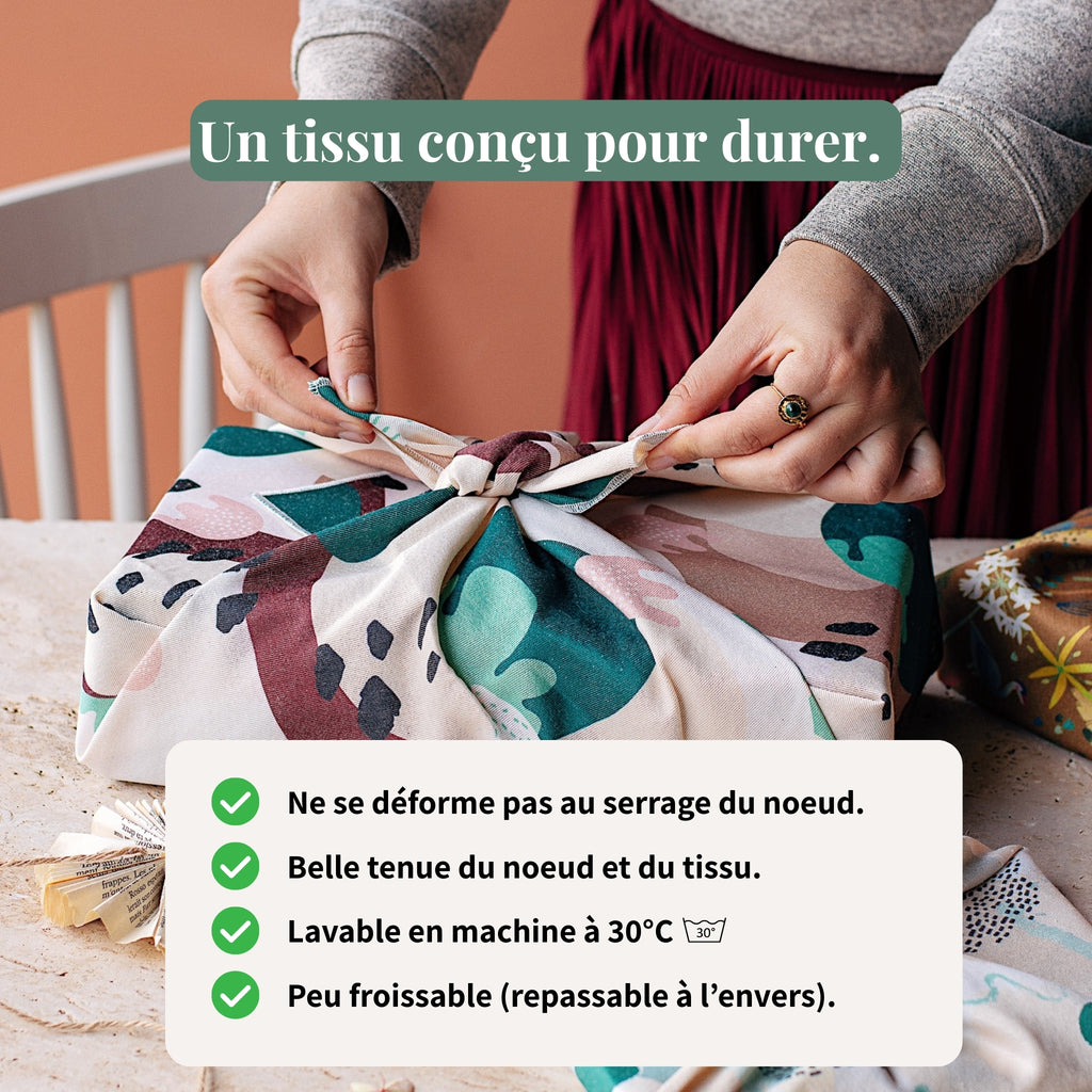 Furoshiki Lynx 50 x 50 cm - Collab avec Laura Lhuillier (édition limitée)